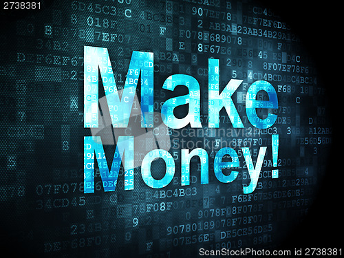 Image of Finance concept: Make Money! on digital background