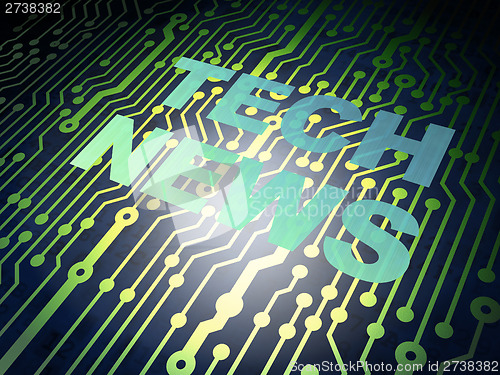 Image of News concept: circuit board with Tech News