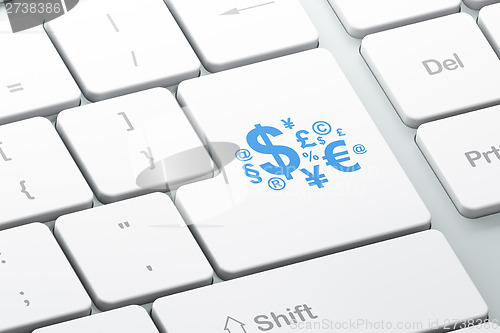Image of News concept: Finance Symbol on computer keyboard background
