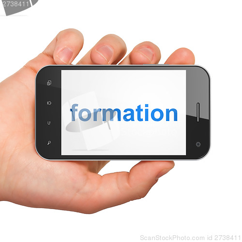 Image of Education concept: Formation on smartphone