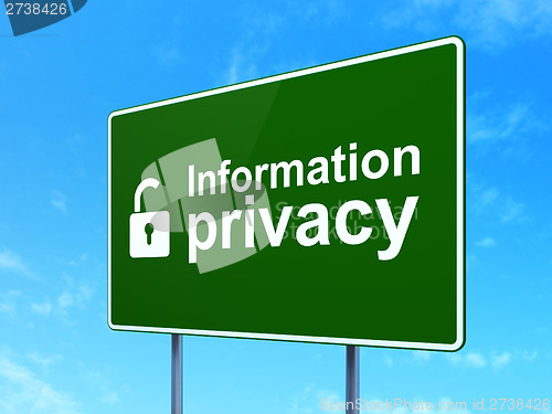 Image of Privacy concept: Information Privacy and Opened Padlock sign