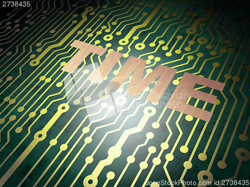 Image of Timeline concept: circuit board with Time