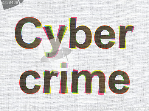 Image of Security concept: Cyber Crime on fabric texture background