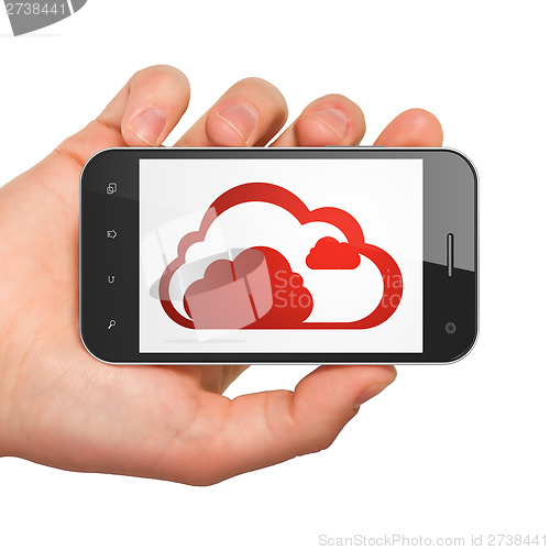 Image of Cloud technology concept: Cloud on smartphone