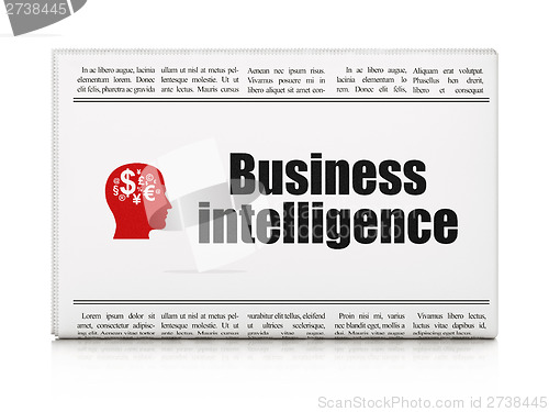 Image of Business news concept: newspaper with Business Intelligence