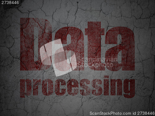 Image of Data concept: Data Processing on grunge wall background