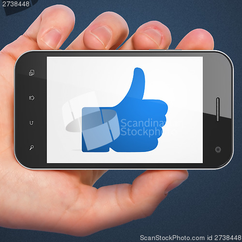Image of Social media concept: Like on smartphone