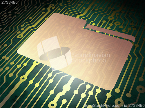 Image of Finance concept: circuit board with Folder