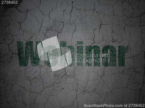 Image of Education concept: Webinar on grunge wall background