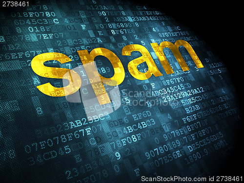 Image of Protection concept: Spam on digital background