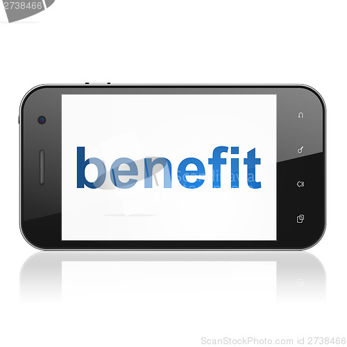 Image of Finance concept: Benefit on smartphone