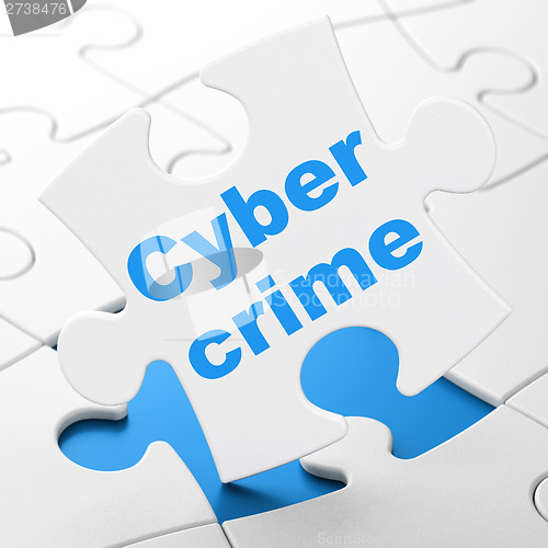 Image of Protection concept: Cyber Crime on puzzle background
