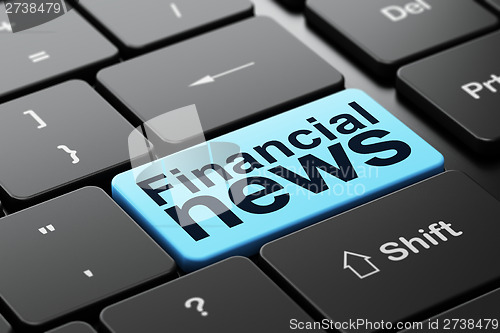 Image of News concept: Financial News on computer keyboard background