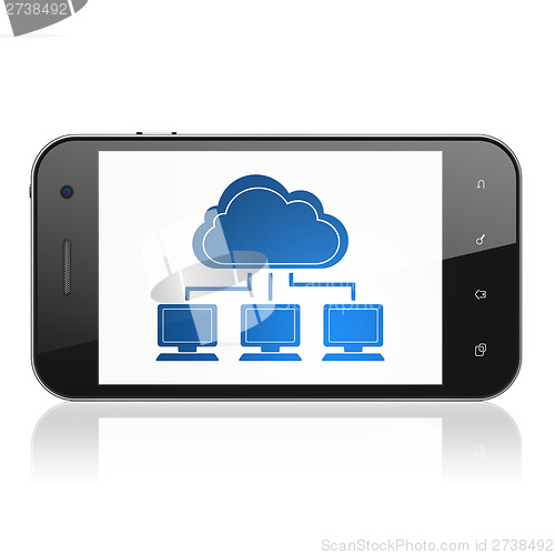 Image of Cloud computing concept: Cloud Network on smartphone