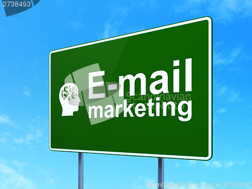 Image of Marketing concept: E-mail Marketing and Head Finance Symbol