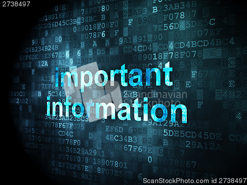 Image of Information concept: Important Information on digital background