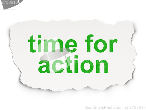 Image of Time concept: Time for Action on Paper background
