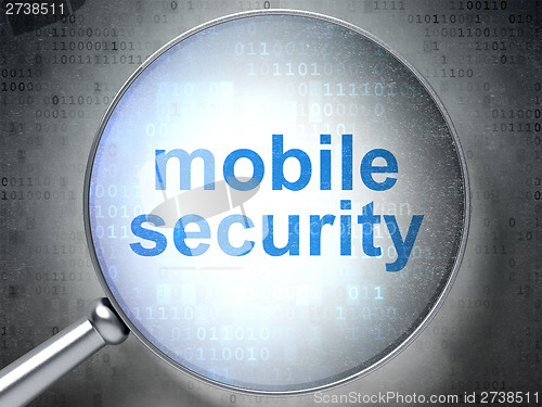 Image of Privacy concept: Mobile Security with optical glass