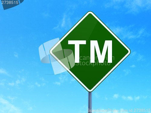 Image of Law concept: Trademark on road sign background