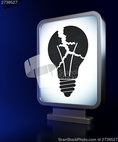 Image of Finance concept: Light Bulb on billboard background