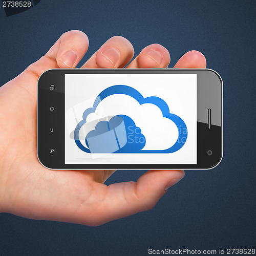 Image of Cloud technology concept: Cloud on smartphone