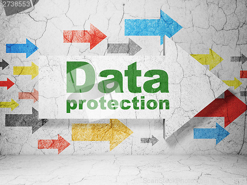Image of Protection concept: arrow whis Data Protection on grunge wall