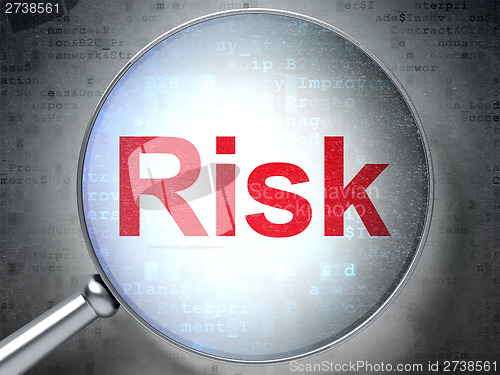 Image of Finance concept: Risk with optical glass