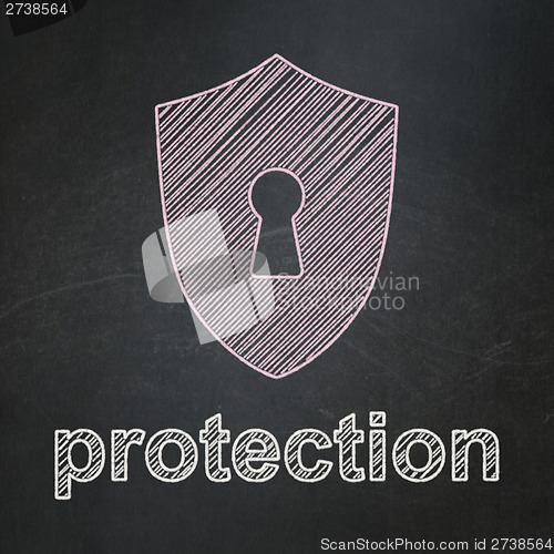 Image of Protection concept: Shield With Keyhole and Protection