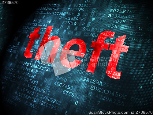 Image of Protection concept: Theft on digital background