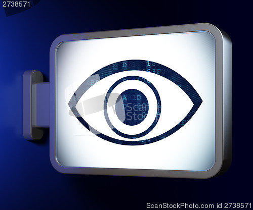 Image of Security concept: Eye on billboard background