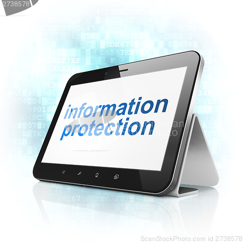 Image of Security concept: Information Protection on tablet pc computer