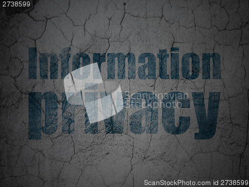 Image of Privacy concept: Information Privacy on grunge wall background