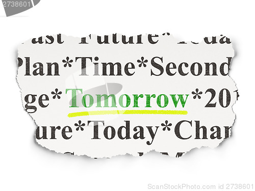 Image of Timeline concept: Tomorrow on Paper background