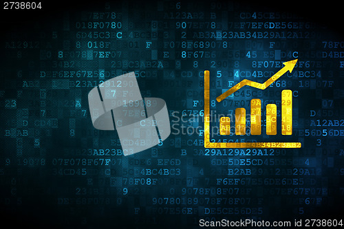Image of Marketing concept: Growth Graph on digital background