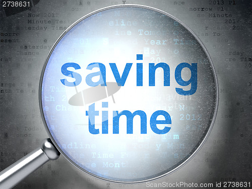 Image of Time concept: Saving Time with optical glass