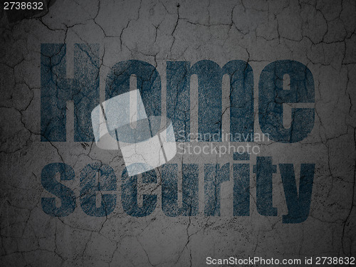 Image of Protection concept: Home Security on grunge wall background