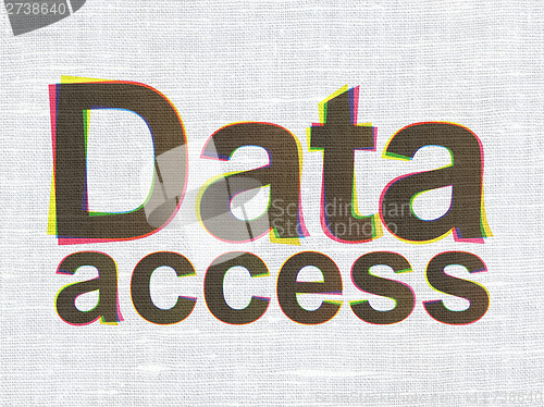 Image of Information concept: Data Access on fabric texture background