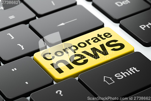 Image of News concept: Corporate News on computer keyboard background