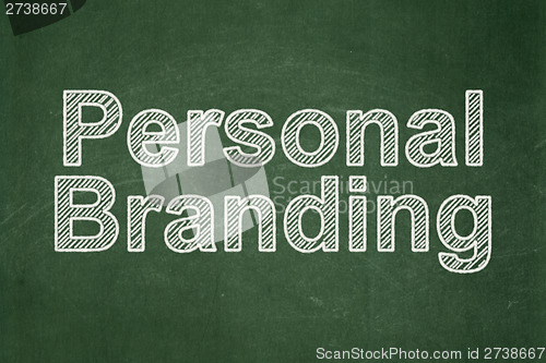 Image of Marketing concept: Personal Branding on chalkboard background