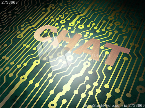 Image of Web development concept: circuit board with Chat