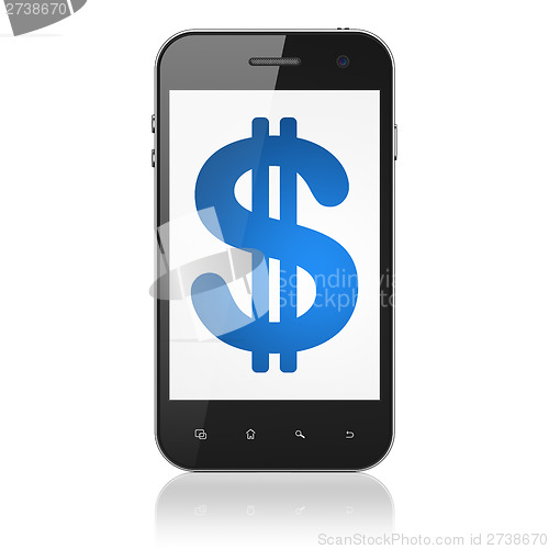 Image of Currency concept: Dollar on smartphone