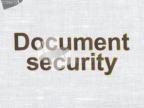 Image of Protection concept: Document Security on fabric texture