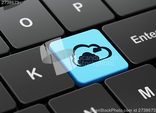Image of Cloud technology concept: Cloud on computer keyboard background
