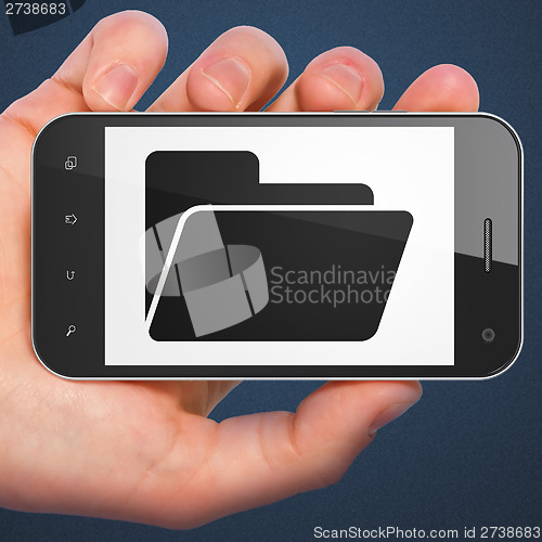 Image of Finance concept: Folder on smartphone