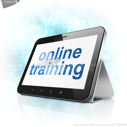 Image of Education concept: Online Training on tablet pc computer
