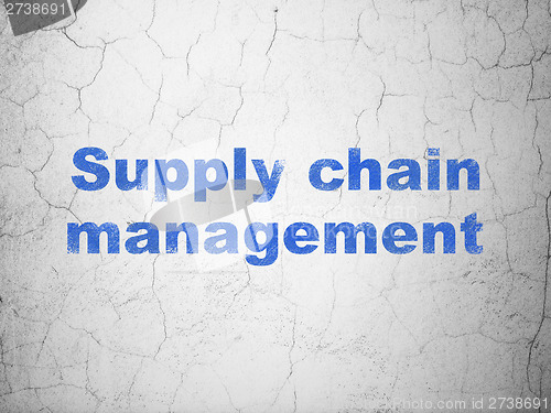 Image of Marketing concept: Supply Chain Management on wall background