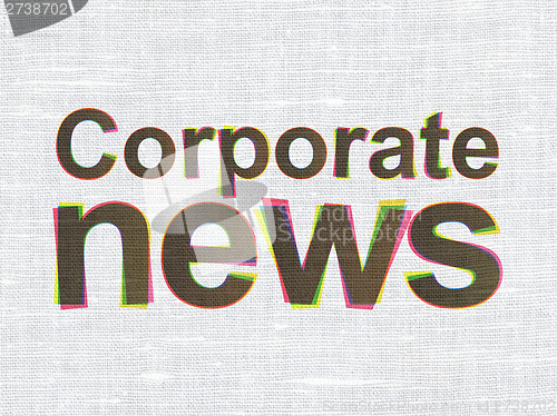 Image of News concept: Corporate News on fabric texture background