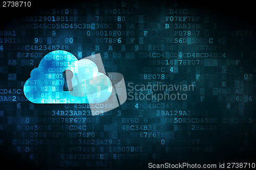 Image of Cloud networking concept: Cloud With Keyhole on digital
