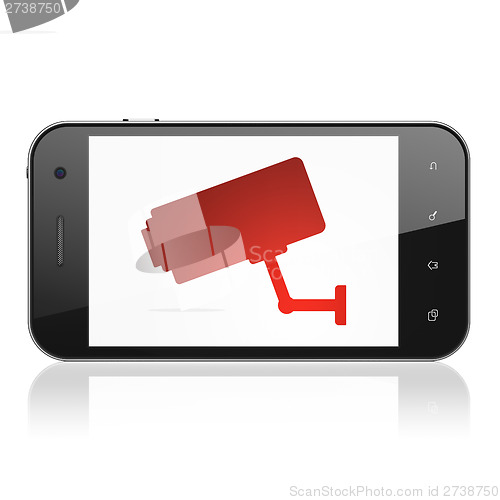 Image of Safety concept: Cctv Camera on smartphone