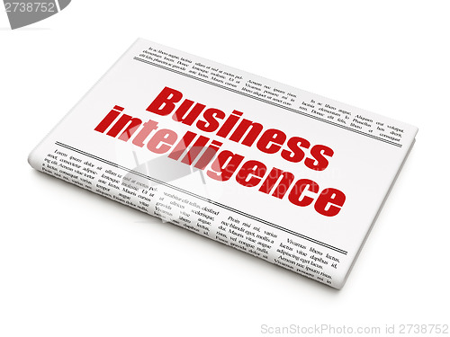 Image of Finance news concept: newspaper headline Business Intelligence